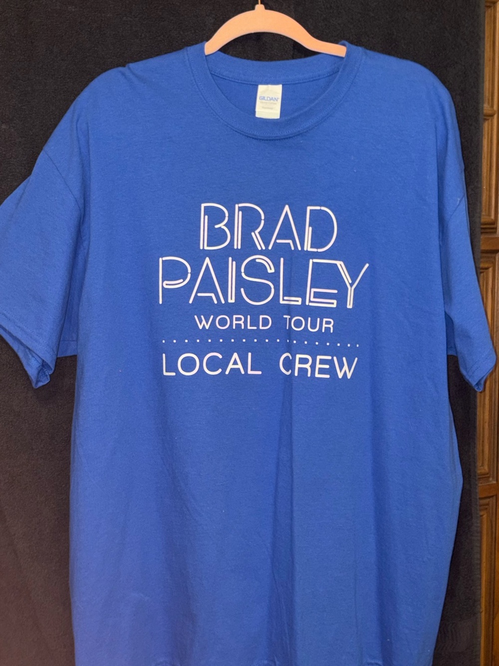 Brad Paisley World Tour Local Crew T-Shirt - Blue-Gilden. Sz - XL.  NEVER WORN